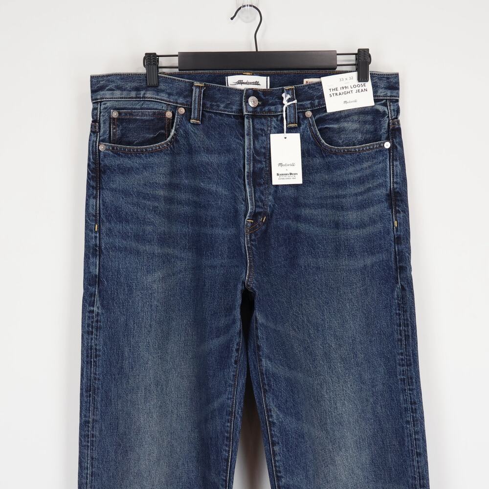 Madewell Men's The 1991 Loose Straight Jean Japanese Denim Fairside Wash 33x32 - Picture 3 of 10